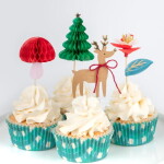 Meri Meri Sada na pečení cupcakes Winter Woodland 24 ks, zelená barva, papír