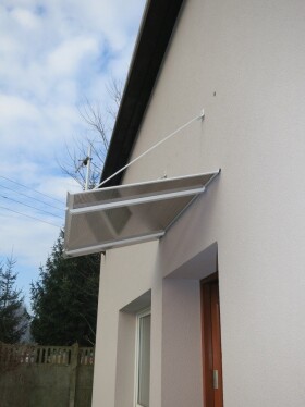 GEOMAT Vchodová stříška SP1 Ekonom bílá / bronz, rozměry stříšky 120 × 70 cm