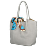 Módní dámská koženková kabelka na rameno Nenet, světle šedá