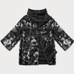 Černá oboustranná květovaná dámská bunda se 3/4 rukávy Minority (M23-7009-1) odstíny černé S (36)