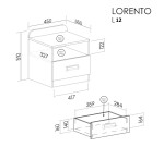 Noční stolek Lorento L12 Barva korpusu: Dub nash / bílá