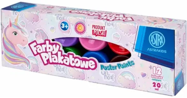 ASTRA Temperové barvy 12x20ml Jednorožec / od 3 let (5901137160313)