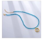 Exkluzivní náhrdelník s medailonkem Salvatici, Světle modrá 39 cm + 5 cm (prodloužení)