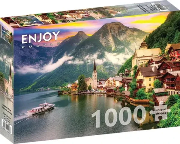 ENJOY Puzzle Hallstatt při západu slunce, Rakousko