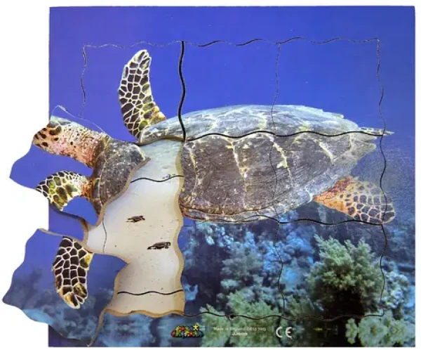 Just Jigsaws 605 Želva a její životní cyklus - dřevěné vrstvené puzzle