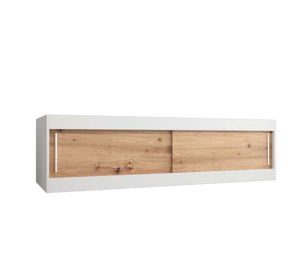 Nástavec na skříň Abi Barva korpusu: Bílá, Rozměry: 180 cm, Dveře: Dub artisan