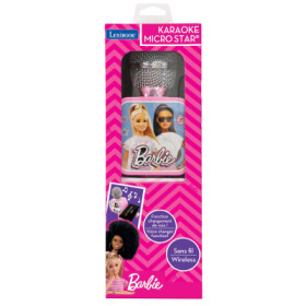Lexibook bezdrátový karaoke mikrofon Barbie s držákem na telefon