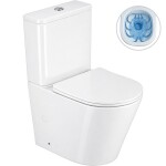 CERANO - WC kombi Carlito, Rimless - bezokrajové splachování + Slim/SoftClose sedátko - spodní/zadní odpad - bílá lesklá - 61x36,5 CER-417383