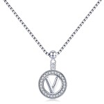 Stříbrný řetízek s přívěskem ve tvaru písmena V - stříbro 925/1000, Stříbrná 45 cm V