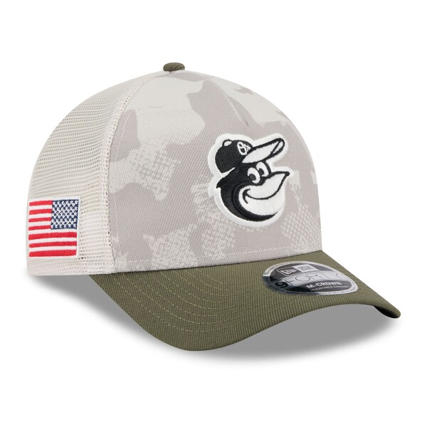 New Era Pánská kšiltovka Baltimore Orioles MLB 2025 Armed Forces 9FORTY M-Crown A-Frame Snapback