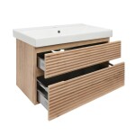 Koupelnová skříňka 2 zásuvková s umyvadlem Naturel Savona 98x53x44,8 cm dub Halifax mat SAVONA2100DHU1 SAVONA2100DHU1