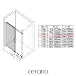 CERANO - Sprchový kout Lantono - levá - 8 mm - Soft-Close - černá matná, mléčné sklo - 120x70 - posuvný CER-665254