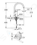 GROHE - Wave Cosmopolitan Dřezová baterie, chrom 32449001