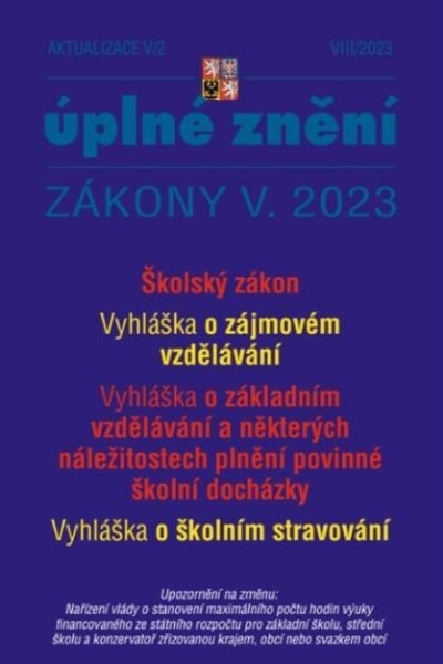 Aktualizace V/2 2023 Školský zákon