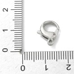Ozdobná karabinka z nerezové oceli - platinová - 12 x 10 x 4 mm - 1 ks