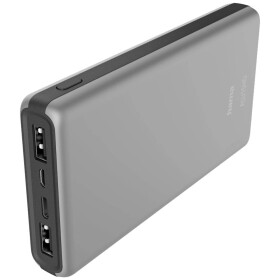 Hama 201656 stříbrná / Powerbanka / 15000 mAh / 2x USB / 1x USB-C / 3A / hliníkové provedení (201656-H)