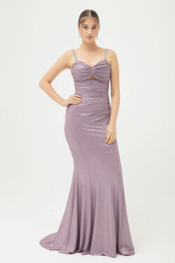 Lafaba Women's Lavender Stone Strap Long Evening Dress