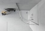 MEXEN/S - Rio čtvrtkruhový sprchový kout 90 x 90, transparent, chrom + vanička se sifonem Flat, bílá 863-090-090-01-00-4110