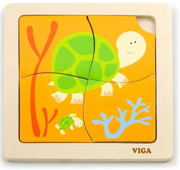 VIGA Dřevěné puzzle Želva