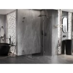 MEXEN/S - Lunar L sprchový kout dveře křídlové pravá 85 x 70, transparent, grafit kartáčovaná 834L-085-070-66-00-P