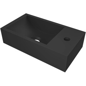 CERANO - Umývátko z litého mramoru Teo - závěsné pravé - černá matná - 40x22 CER-482707