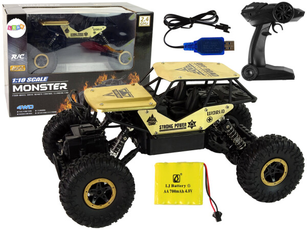 Mamido Terénní autíčko na dálkové ovládání Monster 1:18 černozlaté