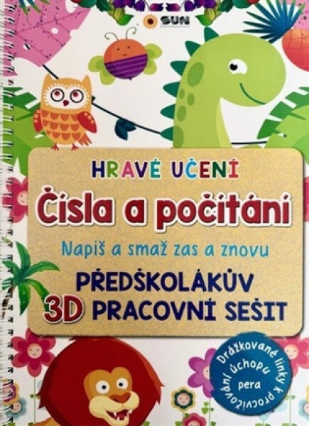 Hravé učení Čísla a počítání - Napiš a Smaž zas a znovu - Drážkované linky a tužka