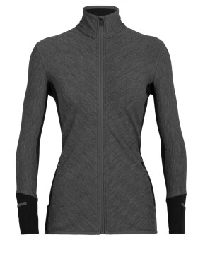 Dámská merino mikina, zip ICEBREAKER Wmns Descender LS Zip, Jet Heather/Black velikost: XL