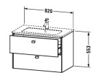 DURAVIT - Brioso Umyvadlová skříňka 55x82x48 cm, 2 zásuvky, lesklá bílá BR410202222