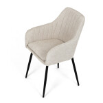 Židle jídelní, krémová látka, černý kov