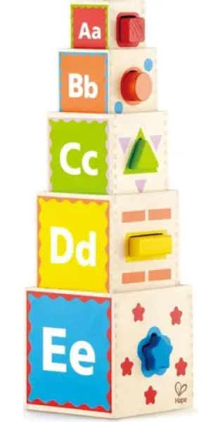 Hape Kostky pyramida s vkládacími tvary
