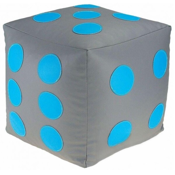 FRONTI Dětský taburet KOSTKA 30 cm - šedá + světlemodrá