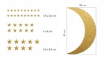 DumDekorace Samolepky na zeď zlatý měsíc s hvězdami 39 ks