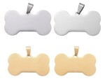 Přívěsek z nerezové oceli - kost pro pejska - 22 x 40 x 1,8 mm - 1 ks Barva: Černá