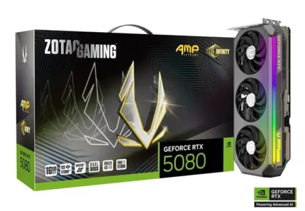 ZOTAC GAMING RTX 5080 AMP Extreme Infinity 16GB / 2670MHz / 16GB GDDR7 / 256-bit / 1x HDMI + 3x DP / 850W (16) (ZT-B50800B-10P)