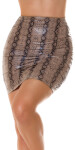 Sexy Koucla mini sukně z umělé kůže Animal Print brown Einheitsgroesse