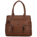 Trendy dámská koženková kabelka na rameno Asila, hnědá