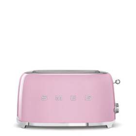 Smeg TSF02PKEU, toustovač / topinkovač, 4 toasty, 6 úrovní opékání, zásuvka na drobky, styl. 50. let, růžový