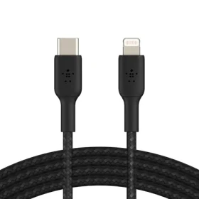 Belkin BOOST CHARGE kabel opletený USB-C na Lightning černá / 1m (CAA004bt1MBK)