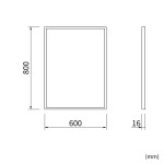 Erga Rectangle, obdélníkové zrcadlo 60x80 cm, zlatý rám, ERG-V01-RECTAGLE-6080-GD