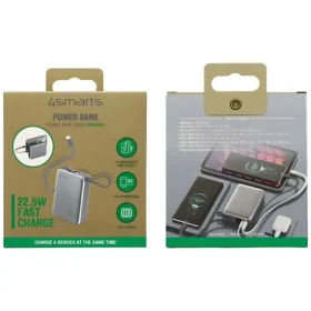 4smarts Pocket Dual Cord 20000mAh šedá / Powerbanka / vestavěný kabel USB-C 15 cm / 22,5 W / USB-A + USB-C (541626)