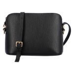 Basic kožená crossbody kabelka Carlota, černá/zlatá