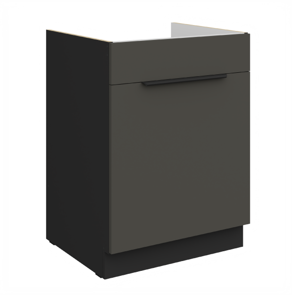 Spodní skříňka pod dřez Aria 60 ZL 1S BB - Premium Box Barva korpusu: Černá, Barva dvířek: GR - Graphite AFM