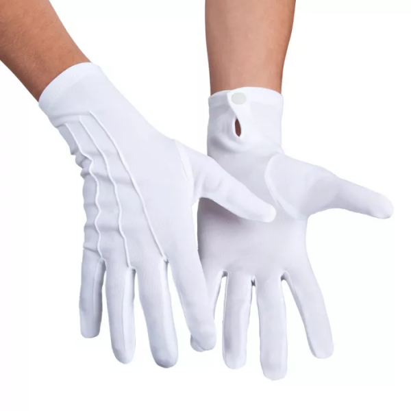 Rukavice bílé s knoflíčkem Velikost: XL