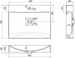 MEXEN - Poli umyvadlo na desku litý mramor 1/O 60 x 48 cm, černá 23026071