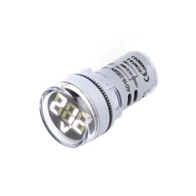 Panelový voltmetr pro DC napětí 5-100V, kulatý 22mm - Bílý