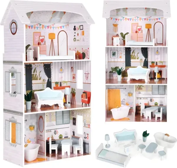 ECOTOYS Třípatrový domeček pro panenky Alice