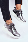 Kožené Sportovní Obuv Sneakers GOE GG2N3040 Stříbrné 39