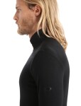 Pánské merino tričko s dlouhým rukávem ICEBREAKER Mens 175 Everyday LS Half Zip, Black velikost: XL