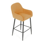 Barová židle, žlutá, látka,AUB-V4009 YEL6